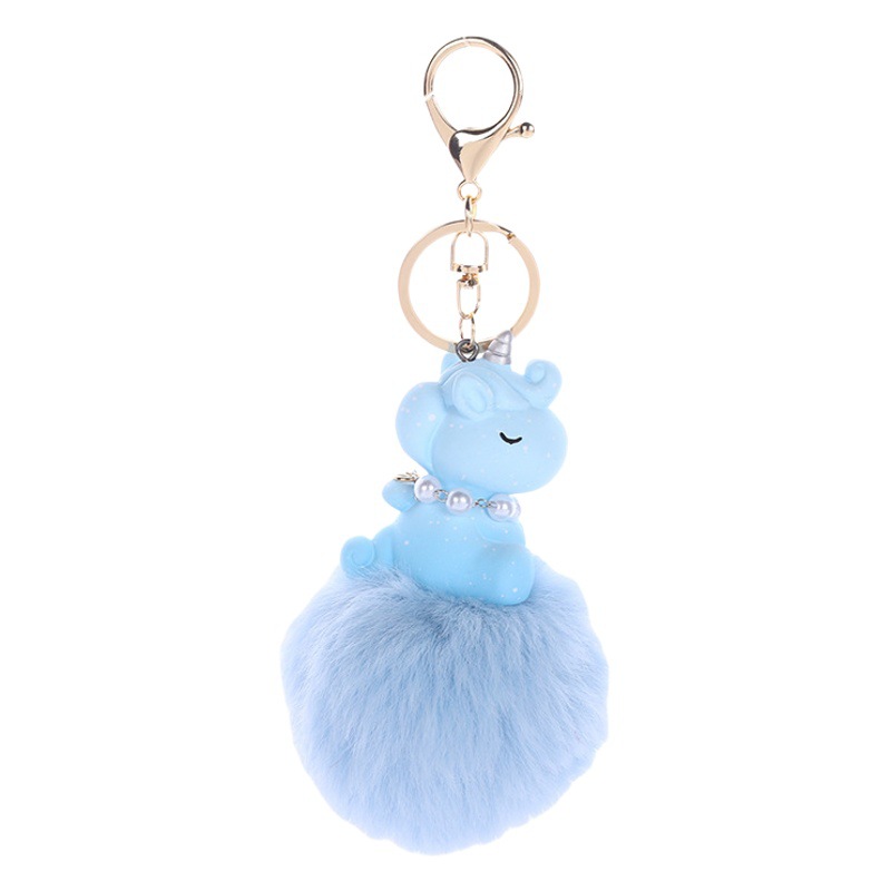 Creative Plush Ball Unicorn Pendant Style Fur Ball Keychain Student Backpack Pendant Small Gift Plush Cartoon