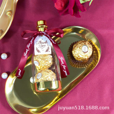 Picture of Creative transparent wine bottle champagne bottle candy box companion gift box new wedding candy box New