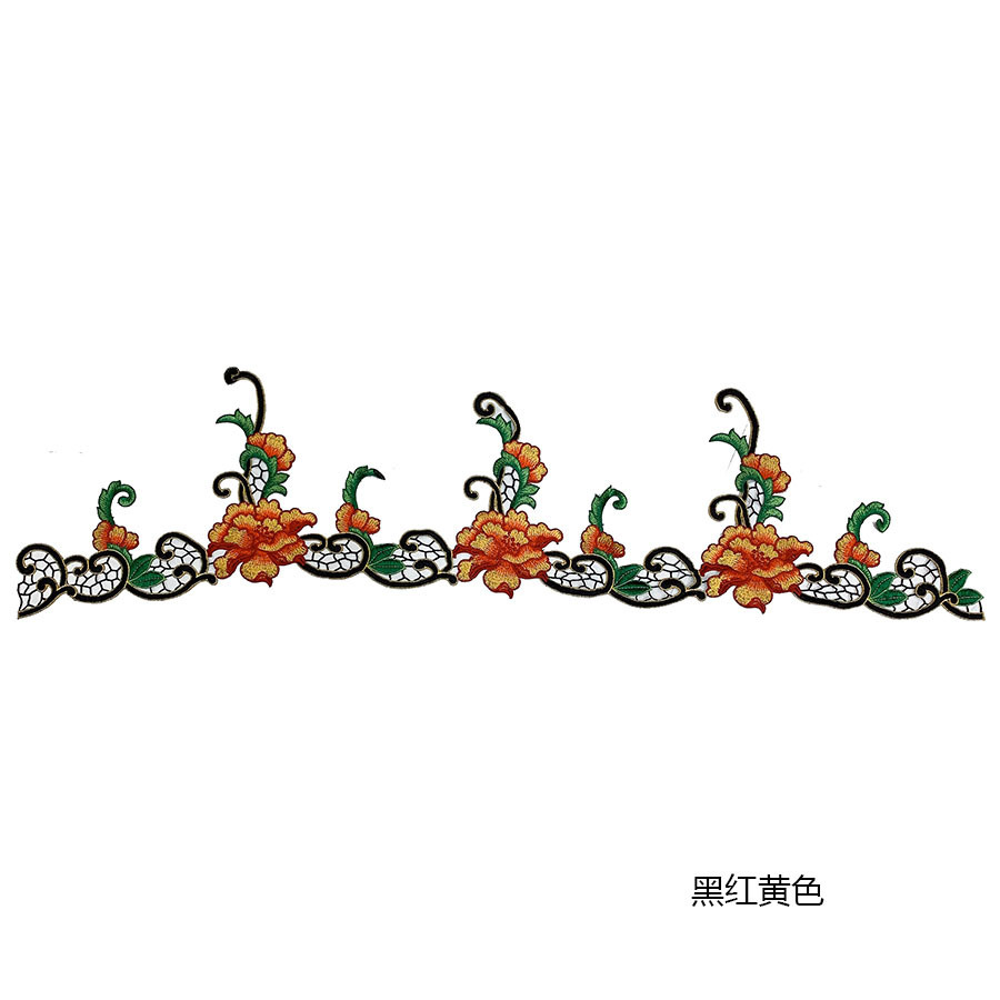 Ethnic Style Cheongsam Accessories Lace Embroidery Clothing Flowers Water Soluble Polyester Silk Lace Long Hem Sleeve Waist Flower