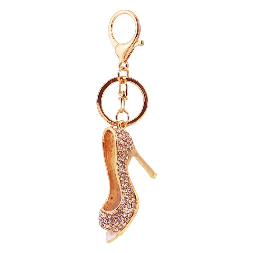 Jewelry alloy color high heels car key chain Women's bag accessories key chain metal pendant small gift 1271