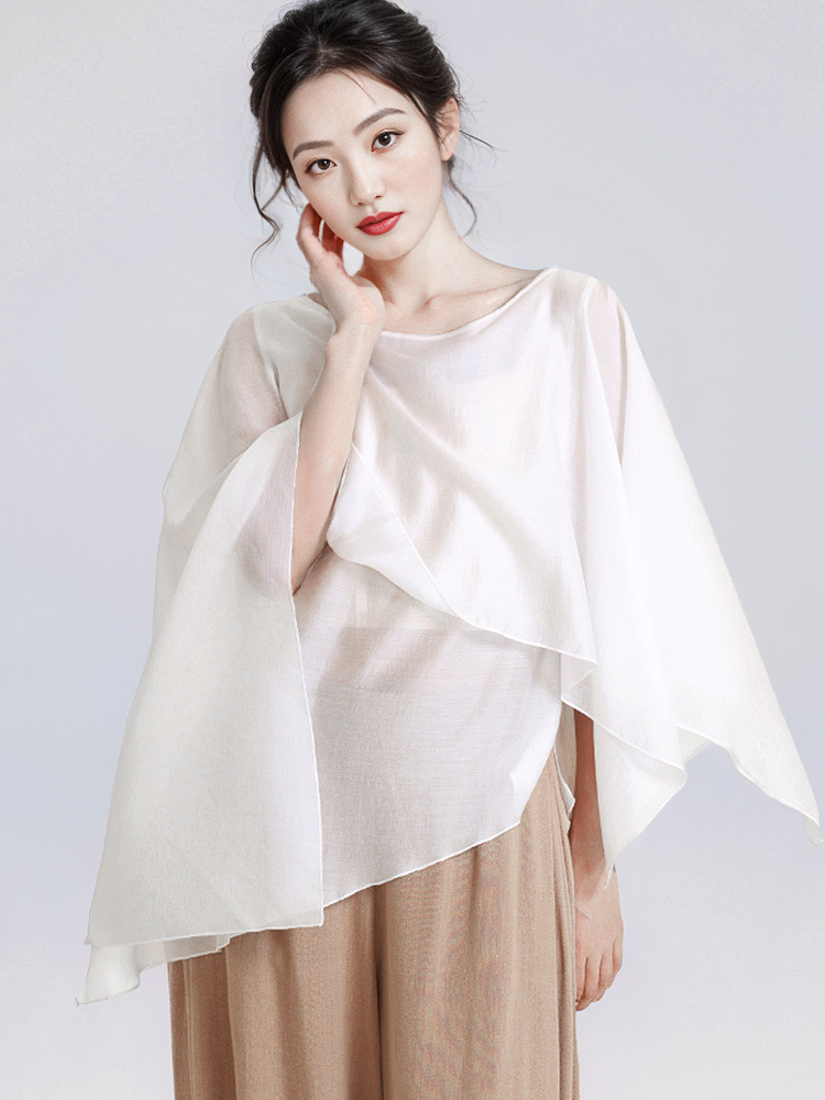 Dancing Top One-Curtain Dream Classical Dance Practice Clothing Women's New Chinese Style Dancing Clothes Blouse Gauze Clothes for Adults