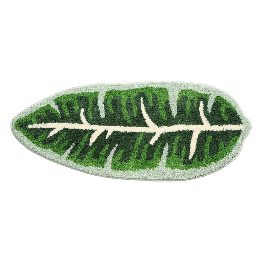 Nordic Plant Leaf Tufted Carpet Bathroom Non-slip Floor Mat Bathroom Living Room Bedroom Heterosexual Foot Mat