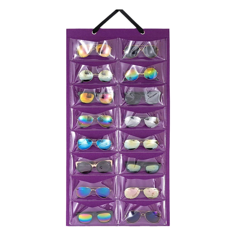Sunglasses Storage Bag Felt Cloth Glasses Display Wall Hanging Bag Wardrobe Storage Artifact Dressing Room Storage Bag