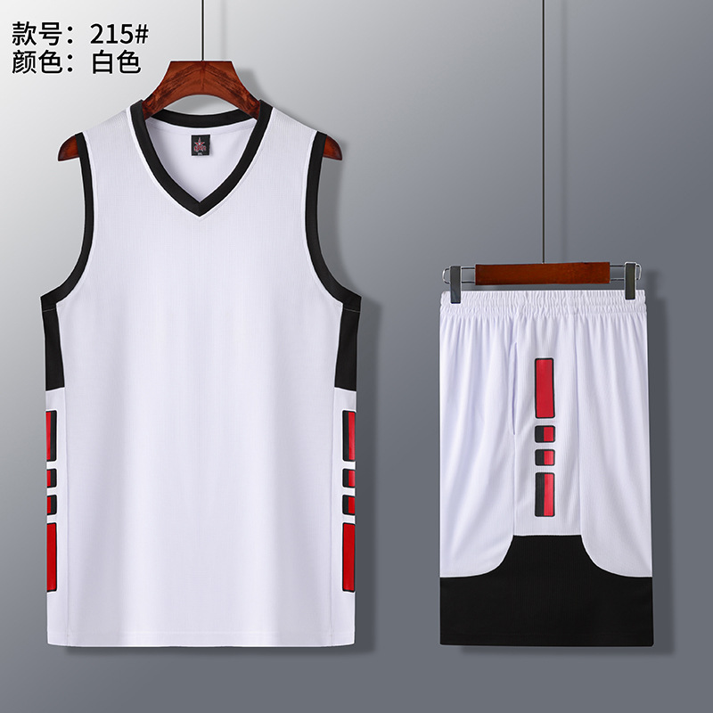 Picture of 2021 summer new in stock dry breathable sweat-absorbent sweat-wicking sports breathable quick-drying V-neck basketball clothes suit adult