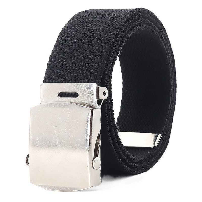 Classic military fan slider buckle belt men's canvas automatic casual 32mm fashion narrow pants belt wholesale all-match