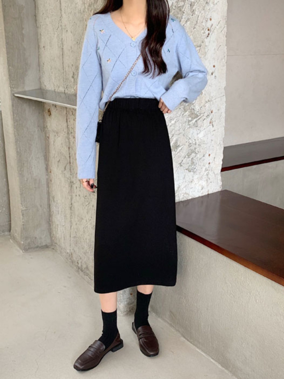 French Style Skirt Women's 2024 Summer New Korean Style High Waist Slimming Mid-length A- line Skirt Fashion Hip Skirt