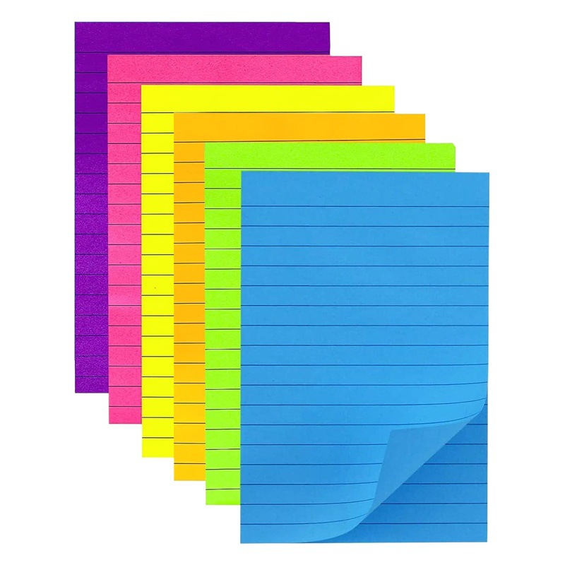 In stock fluorescent horizontal sticky note color line note paper student office N times stickers