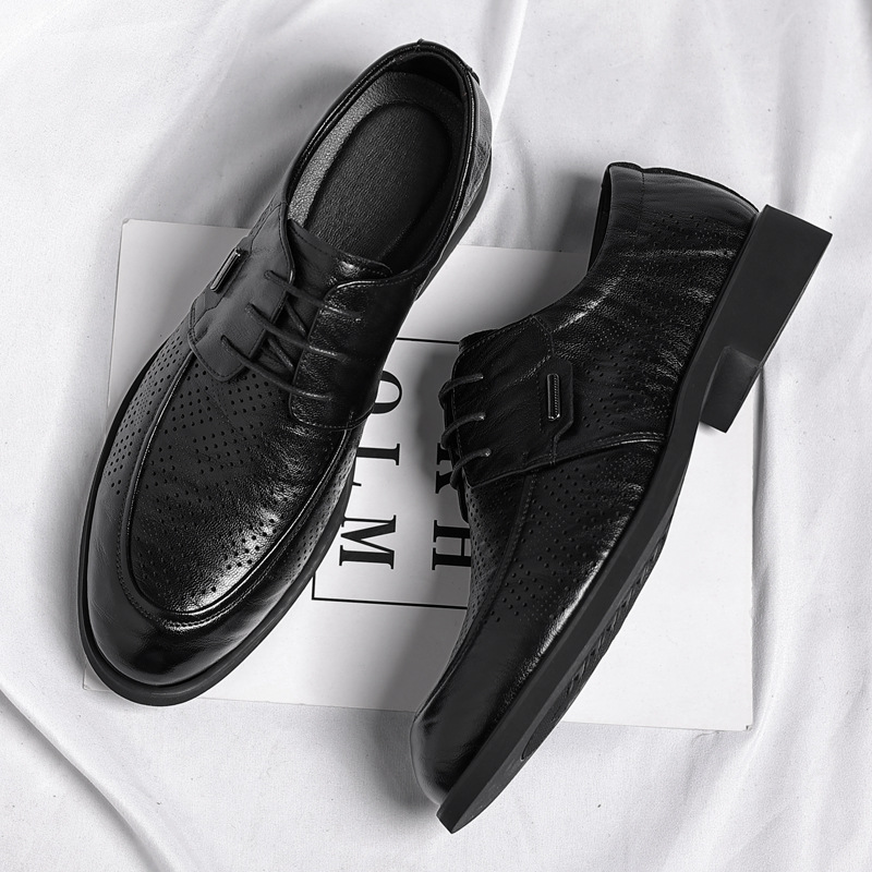 Hollow men's shoes summer port wind hand grip pattern business formal shoes men's commuter office shoes trend a generation of hair