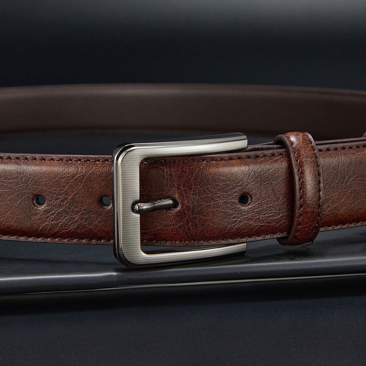 Picture of Paul Genuine Leather Cowhide Retro Belt Two-Color Small Pin Buckle Business Belt Casual Men's Trendyy Versatile Trouser Belt