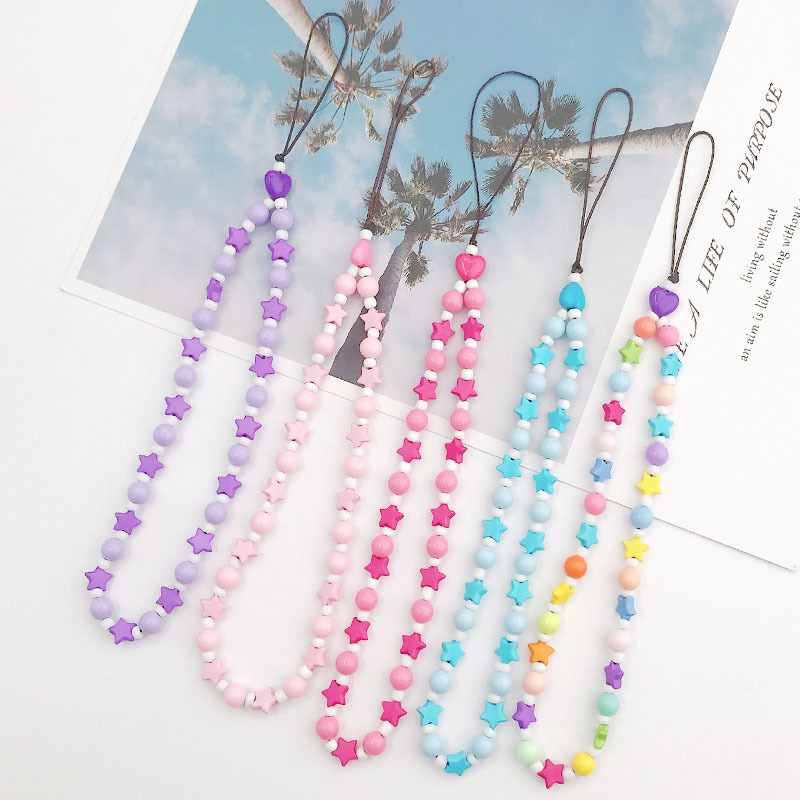 Picture of New soft pottery fruit series mobile phone chain diy mobile phone case acrylic five-pointed star mobile phone chain collection trend