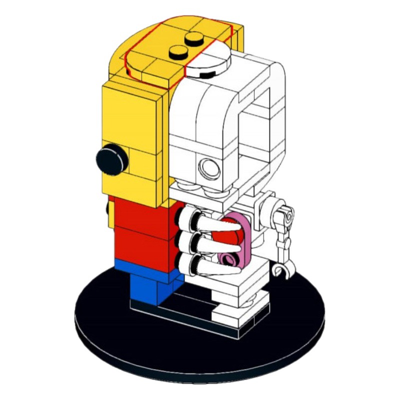 MOC Building Block Toy Compatible with Lego Square Head Assembled Gift Undo Half-Planing Skull Little Man