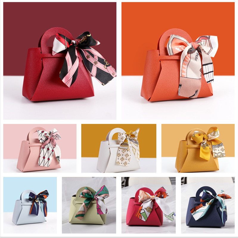 Candy Box leather Korean style portable small bag hand gift box leather candy bag cross-border simple gift bag manufacturer