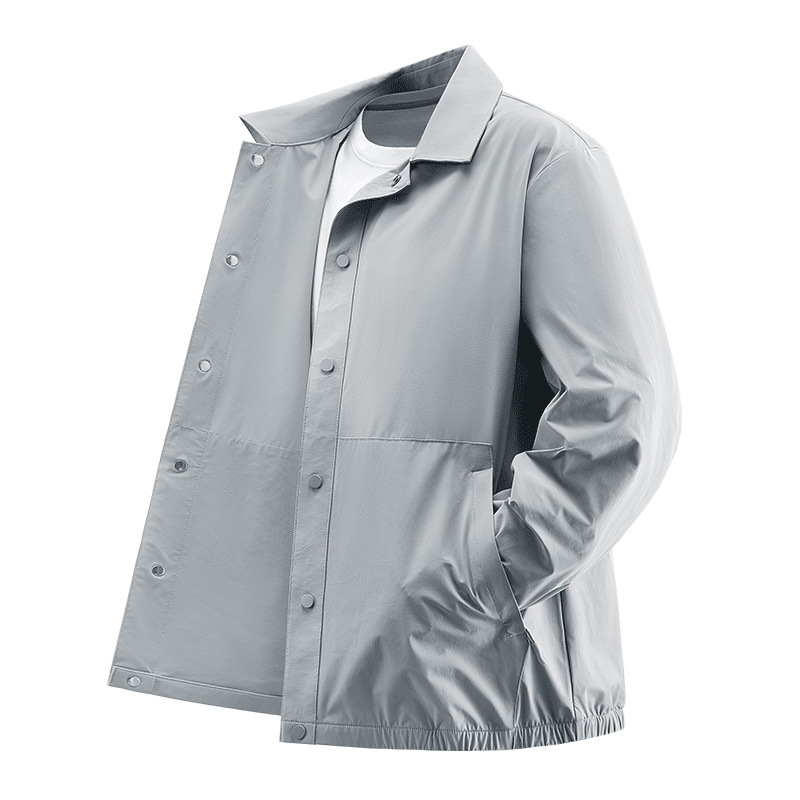 Men's Lapel Thin Sun Protection Jacket 2025 Summer New Middle-Aged Casual Business Ice Silk Cool Air Conditioning Jacket