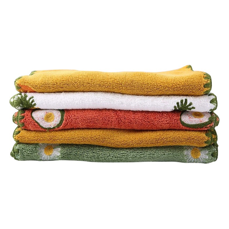 Jiesifu Shell Edge Embroidered High-Density Coral Velvet Towel Wholesale Non-Shedding Non-Fluorescent Towel Light Luxury