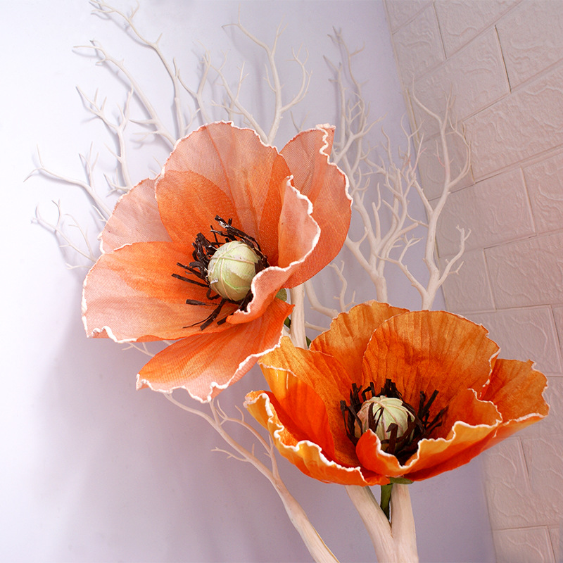 Large Artificial Poppy Flower Wall Decoration for Wedding Aisle, Window Display, and Festive Atmosphere