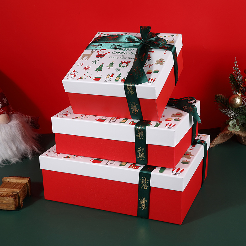 in stock Christmas Gift Packaging Box Christmas Eve Apple Box Large Scarf Gift Box Rectangular Green Gift Box