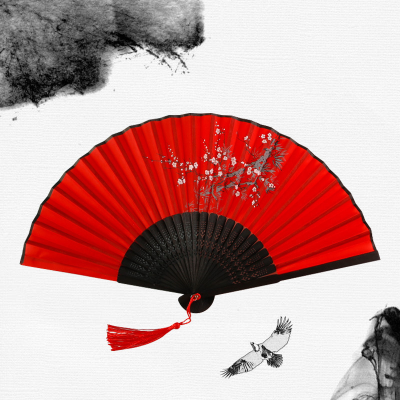 Picture of Folding Fan Bamboo Ancient Fan Student Girl Chinese Style Small Fan Scenic Spot Export Wholesale Retail Gift Decorative Fan