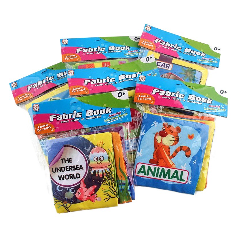 Foreign Trade Baby Cloth Book Baby Science and Education Enlightenment Palm Book English Marine Animal Fruits and Vegetables Cognitive Toys