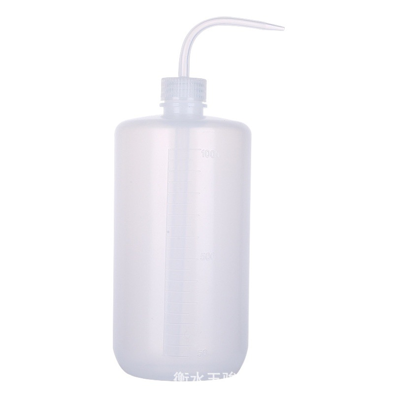 Wholesale 250ml Washing Bottle Curved Mouth Pot Succulent Cleaning Bottle 500ml Scale Rinse Pot White Elbow Squeeze Bottle