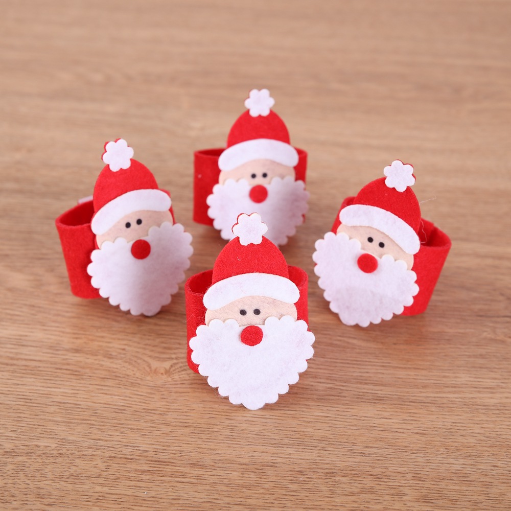 Santa napkin ring non-woven Santa napkin set Christmas decorations hotel napkin buckle