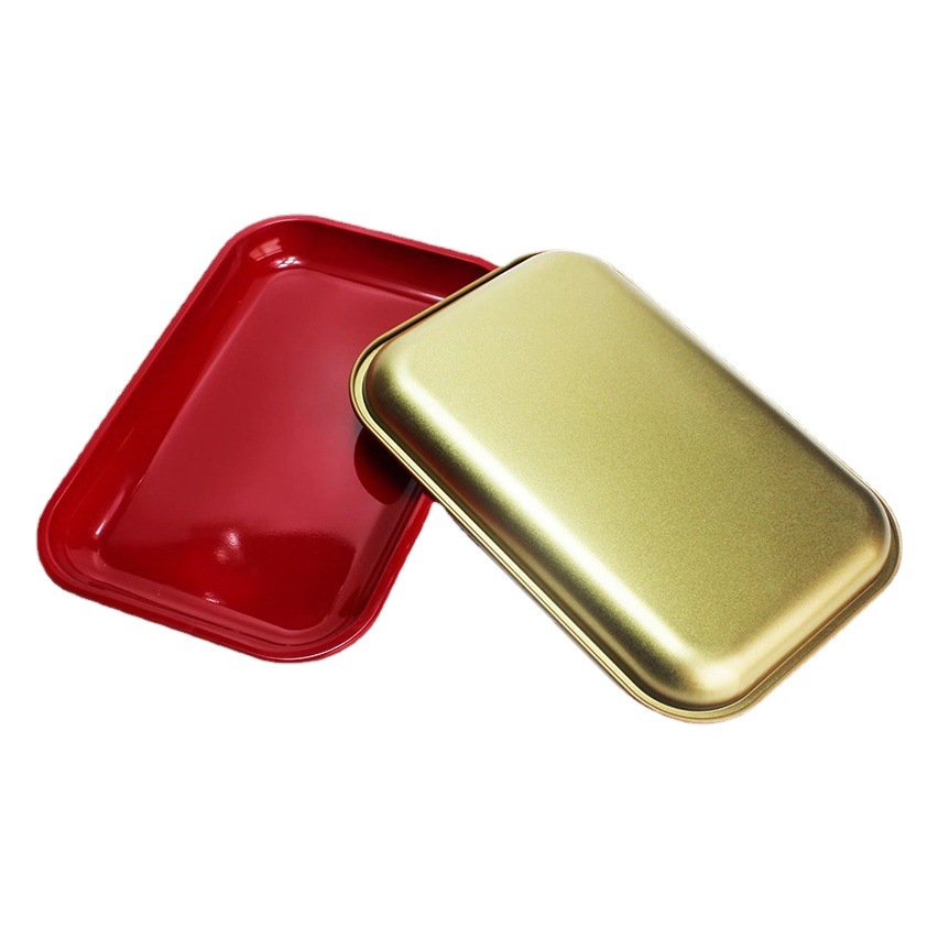 Cigarette Plate Tinplate Square Storage Tray Large Metal Patterned Tray Packaging Gift Box Storage Box for Hand-Rolled Cigarettes