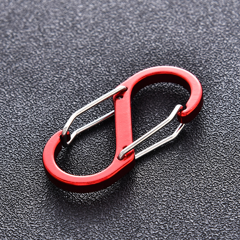 Picture of No. 5 Steel Wire 8-Shaped Carabiner S-Shaped Carabiner Outdoor Aluminum Alloy Buckle Water Kettle Keychain Wire 8-Shaped Buckle