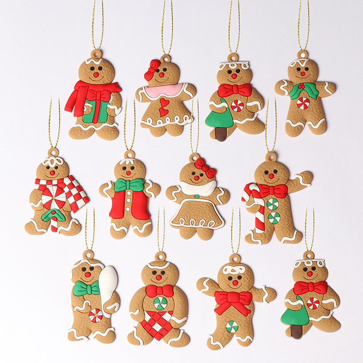 Picture of 2024 New Christmas Tree DIY Pendant Gingerbread Man Twelve Source Manufacturer Christmas Scene Arrangement Pendant