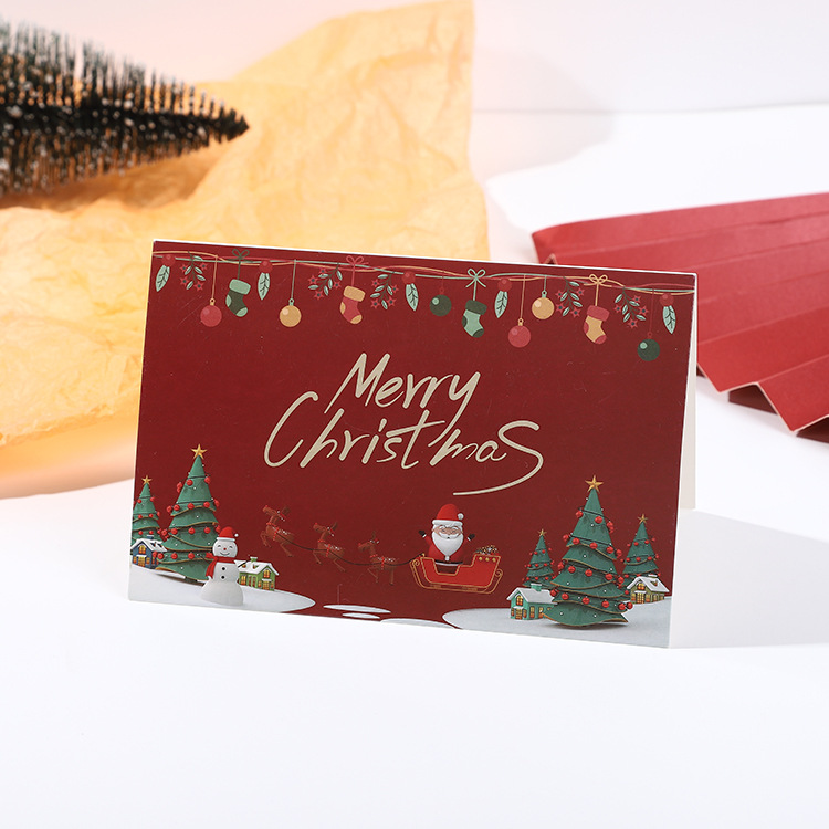 Picture of Cross-Border Amazon Christmas Greeting Card Christmas Eve Handwritten Blessing Card Flower Gift New Year Gift Card Manufacturer