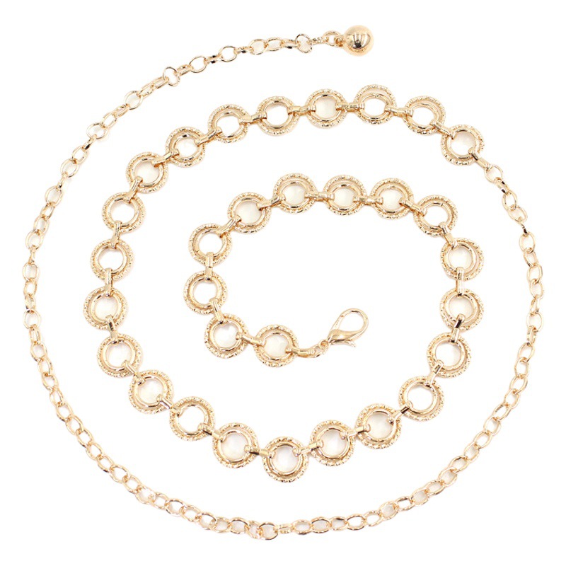 Women's Skirt All-match Ring Metal Waist Chain Korean Decorative Suit dress Belt Adjustable Chain Accessories