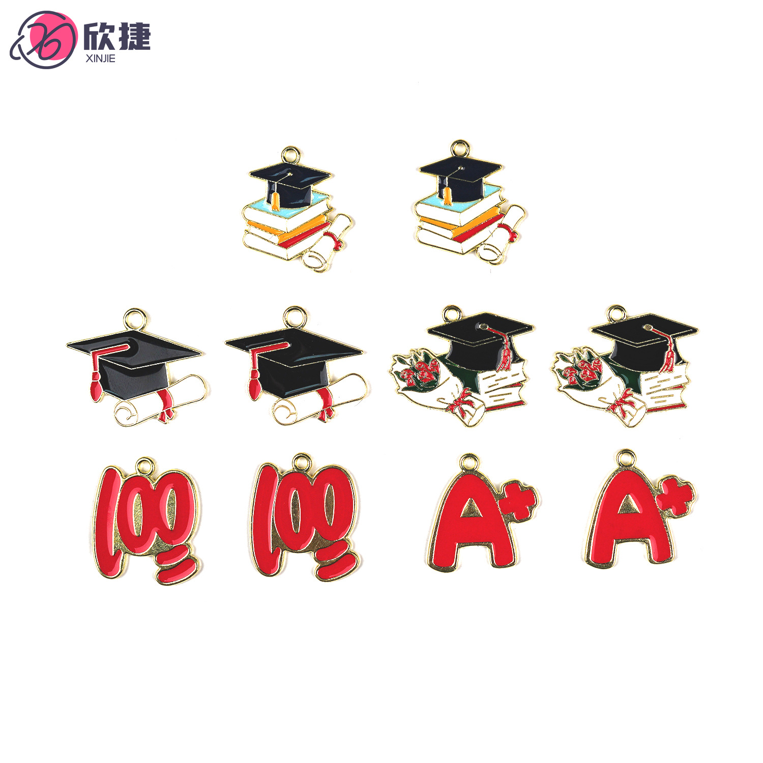 Exam Full Score A + Doctor Hat Graduation Season College Entrance Examination diy Alloy Jewelry Accessories Hair Accessories Keychain Pendant