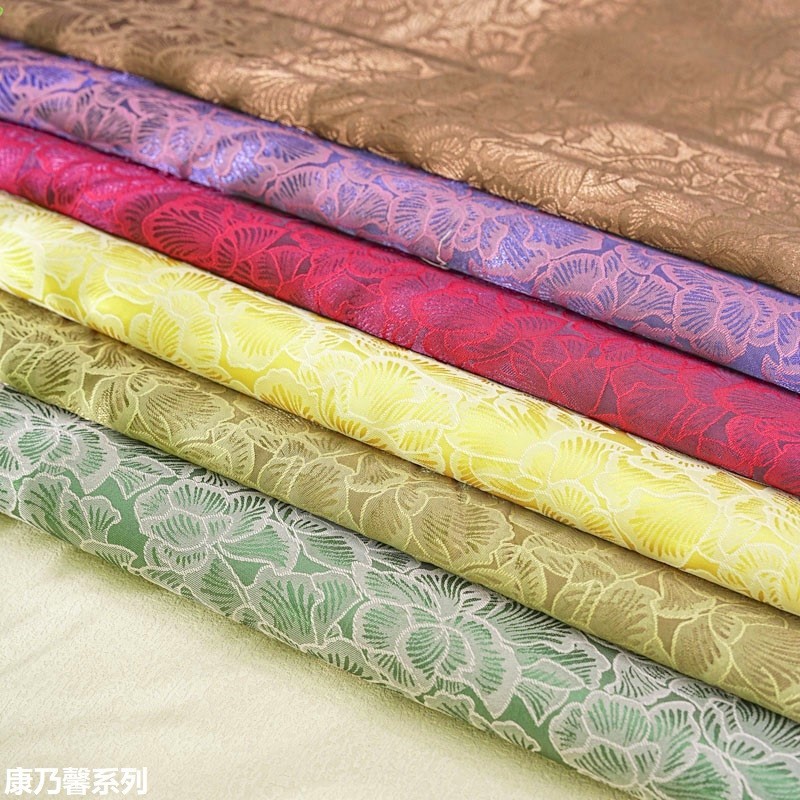 Imitation Acetate Carnation Micro-Elastic Jacquard Fabric Clothing Fabric Ancient Han Dynasty Fabric Dark Pattern Jacquard Fabric