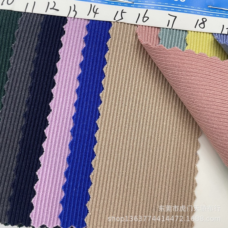 In stock supply knitted rib pit cotton feeling 1*1 rib knitted cool silk floss 1*1 rib casual fabric