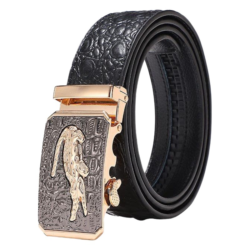 in stock wholesale men's belt automatic buckle crocodile pattern belt men's business casual pants with cross-border a generation of hair