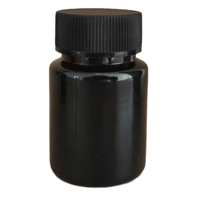 Wholesale 50ml ml plastic bottle black dark big mouth bottle sealed capsule bottle liquid medicine bottle pet wide mouth bottle