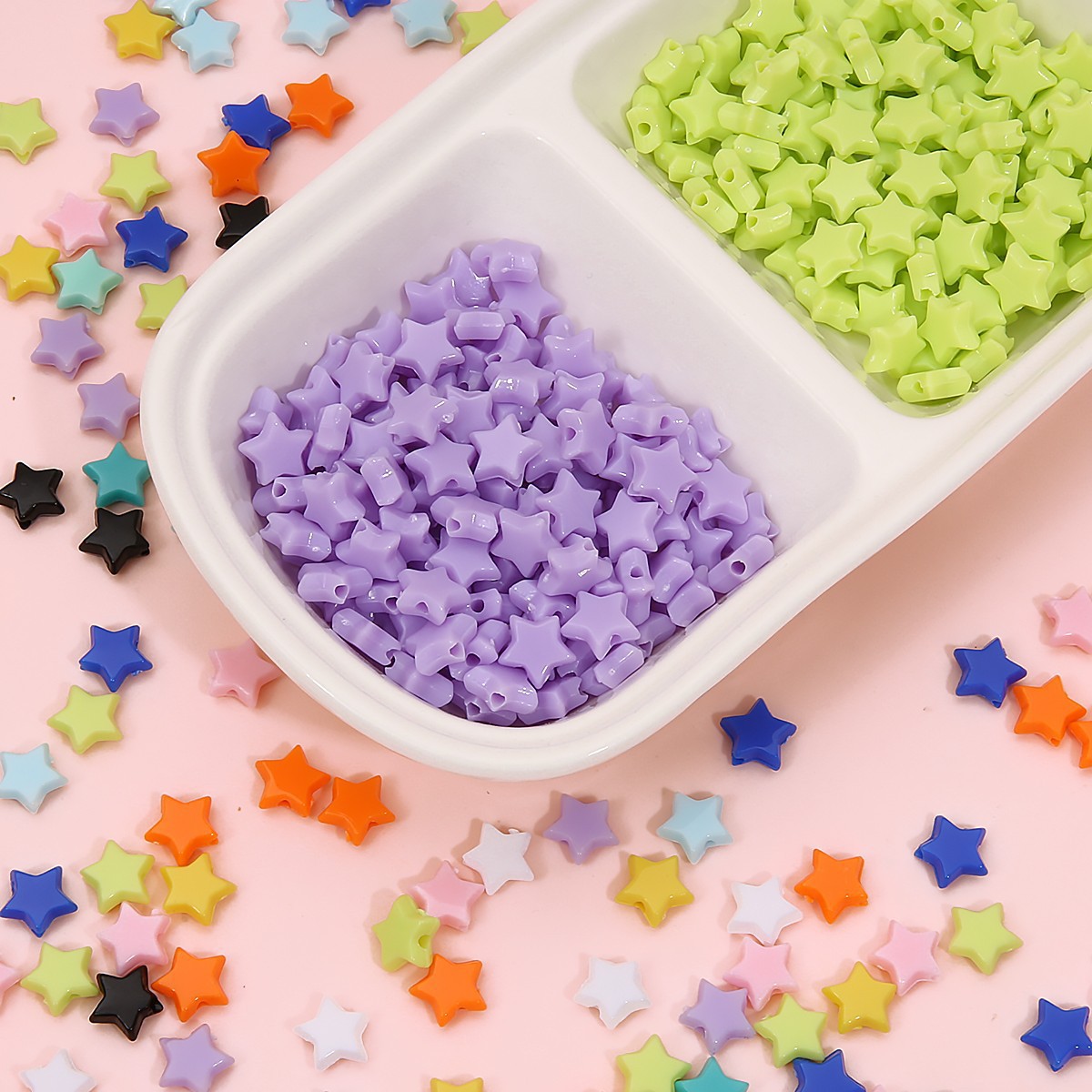 Picture of 10mm acrylic solid color five-pointed star beads beads DIY handmade bracelet necklace jewelry material accessories