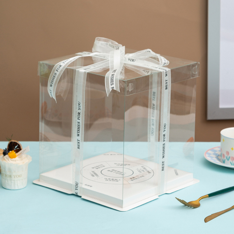 Picture of Transparent cover game bottom cake box holiday birthday home cake box baking tiramisu packaging box