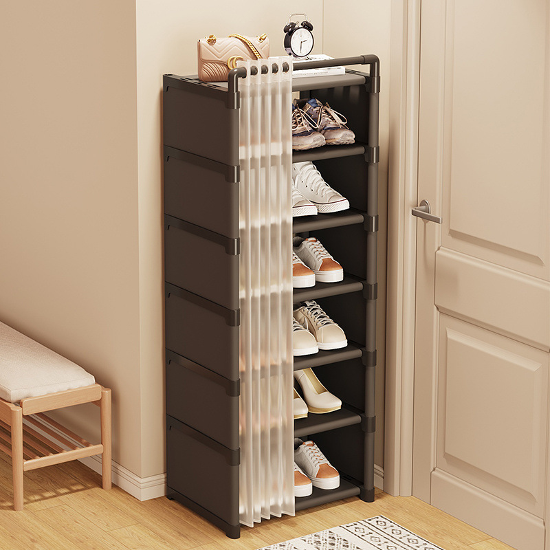 Picture of Shoe cabinet household doorway shoe rack with dust cover small narrow shade new 2023 multi-layer