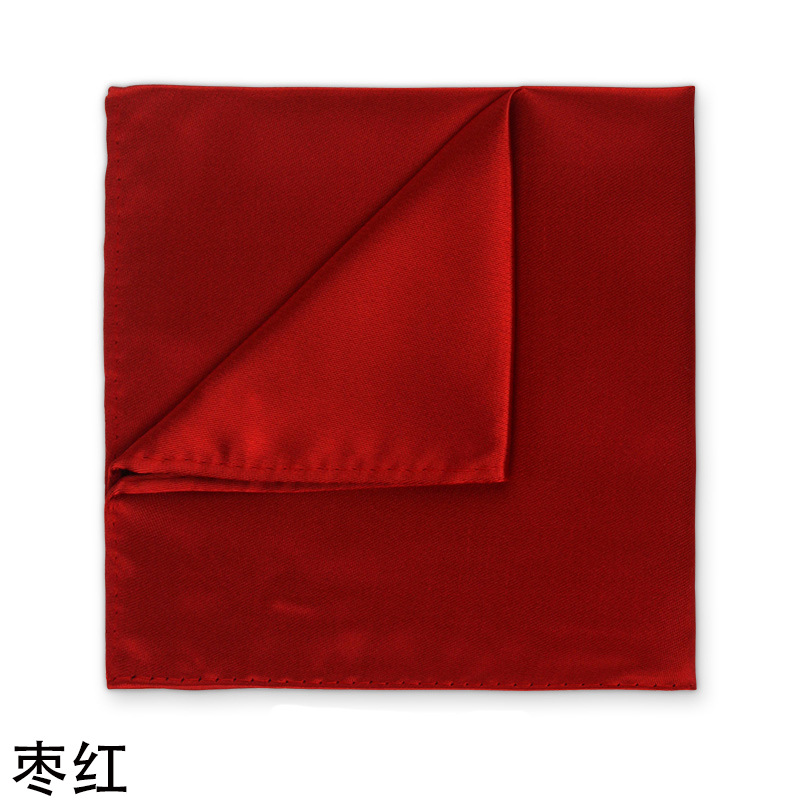 Picture of Solid color dress suit pocket towel men's small square wedding dress breast towel handkerchief black red blue green purple wholesale