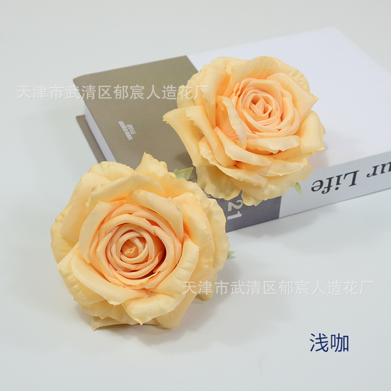 Picture of Simulated Flower Curled Rose Flower 12cm Safe Rose Wedding Background Wall Decoration Arch Flower Arrangement Gift Box with Flowers