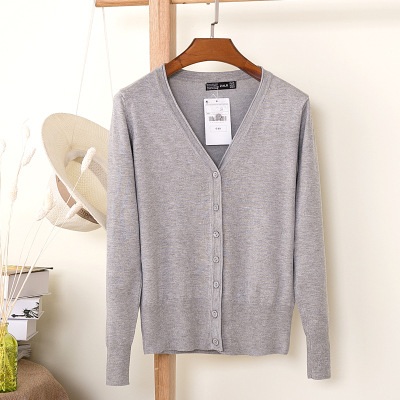 Picture of Foreign trade export spring and autumn loose sweater sweater top women's cardigan thin spring and autumn long sleeve coat