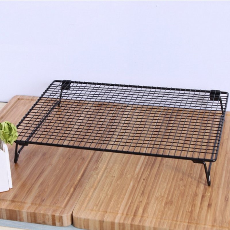 Picture of Baking Tools with Folding Leg Cake Inverted Cold Rack Bread Moon Cake Cooling Rack Non-stick Black Barbecue Net