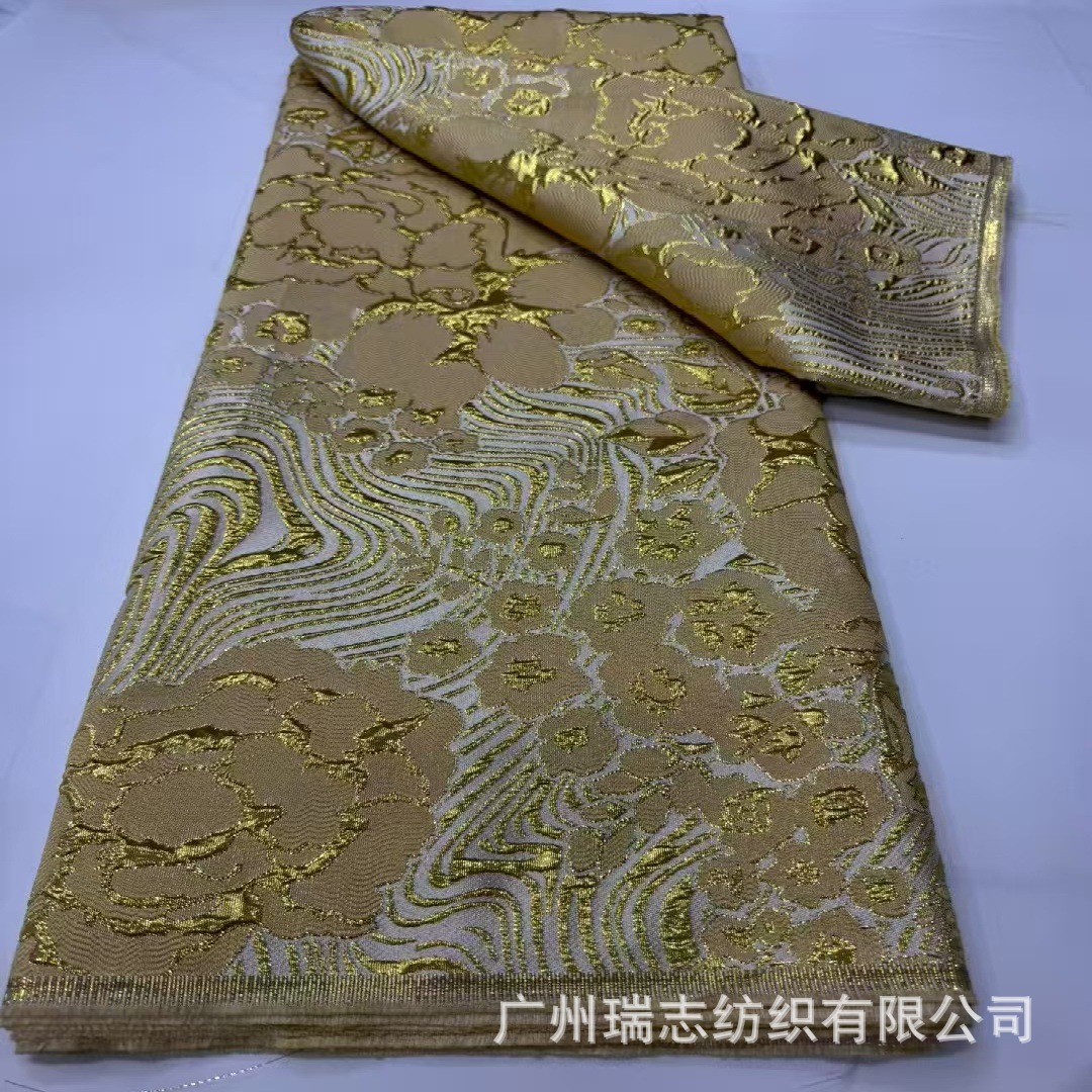 Picture of Chinese Style Embossed Flower Pattern Jacquard Fabric European and American Catwalk Fashion Cheongsam Evening Dress Lace Cloth Brocade