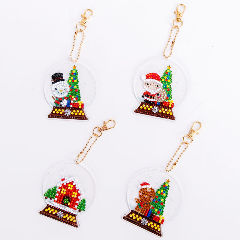 Picture of Creative DIY Keychain Diamond Painting Cartoon Bear Handmade Bag Car Decorations Small Pendant Spot Supply