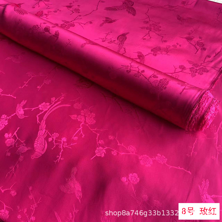 Picture of 30mm Jacquard Mulberry Heavy Satin Silk Fabric Jacquard Silk Chinese Clothing Cheongsam Han Dynasty Mulberry Fabric
