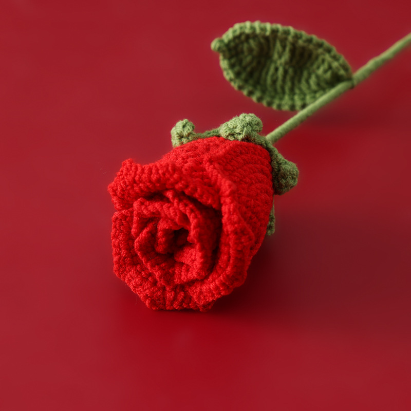 Picture of Tanabata Festival Christmas New Arrival Handmade Crocheted Sheffield Line Small Wine Glass Rose Branches for Wife Lover