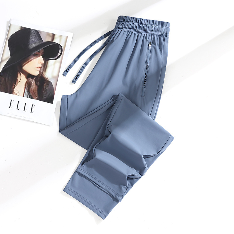Picture of Summer New Ice Silk Pants Quick-drying Breathable Nylon Men's and Women's Elastic Soft Anti-wrinkle Cooling Couple Sunscreen Pants