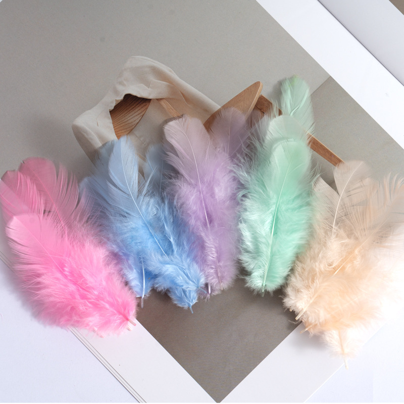 Picture of Colorful Small Feather Turkey Feather DIY Crafts Jewelry Decoration Wave Ball Gift Box DIY Filling Material