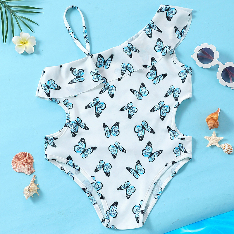 European and American Swimwear Printed One-piece Suit New Swimwear Girl's One-piece Swimsuit Summer Seaside Beach Vacation