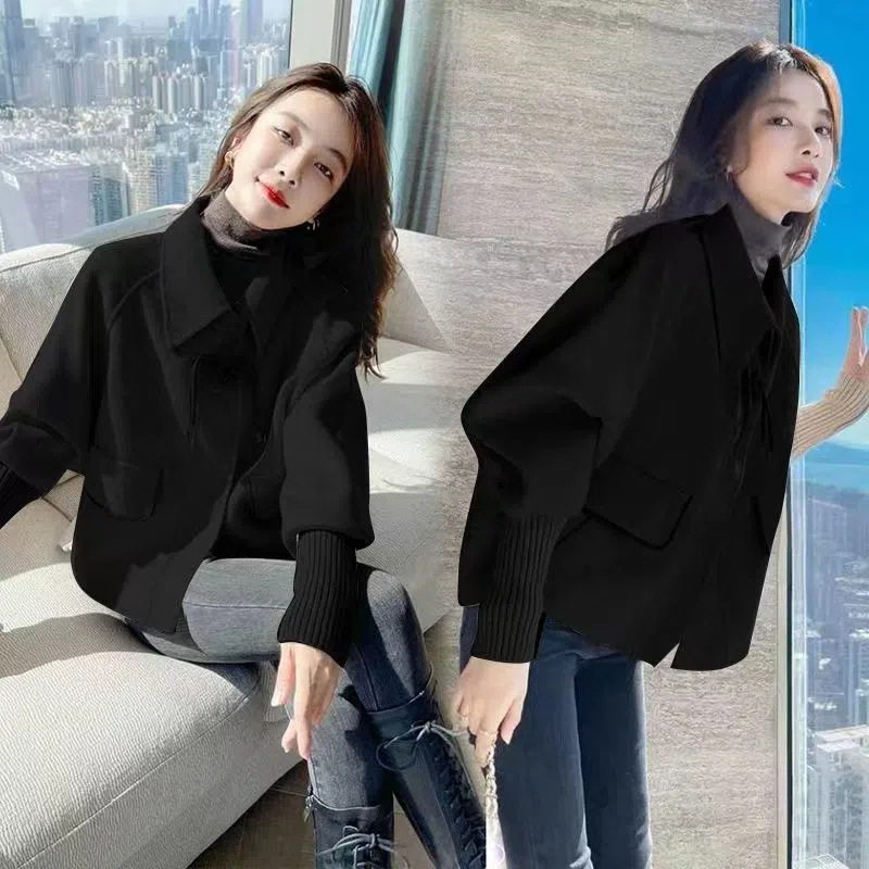 Picture of 2022 New woolen coat women's autumn and winter New Korean fashion loose good short woolen coat trench coat
