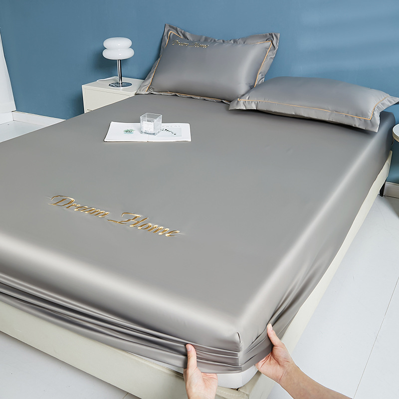 Summer ice silk bed hat single-piece mat bed sheet bedspread three-piece mattress Simmons full-enclosed dust cover non-slip